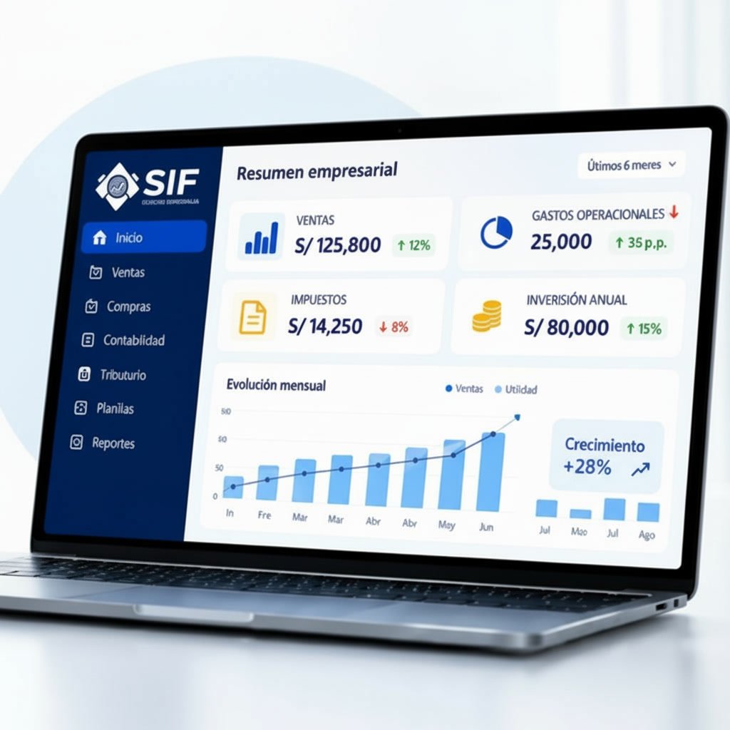 Laptop con el dashboard del sistema SIF
