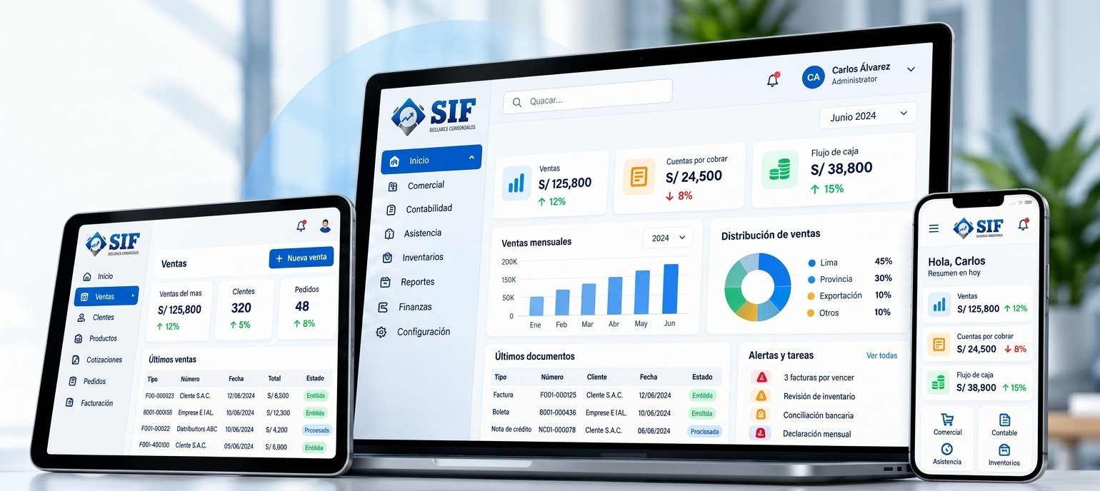 Plataforma SIF en laptop, tablet y celular